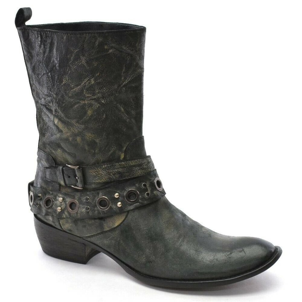 Tentazione Black Harness Moto Ankle Boots 38.5